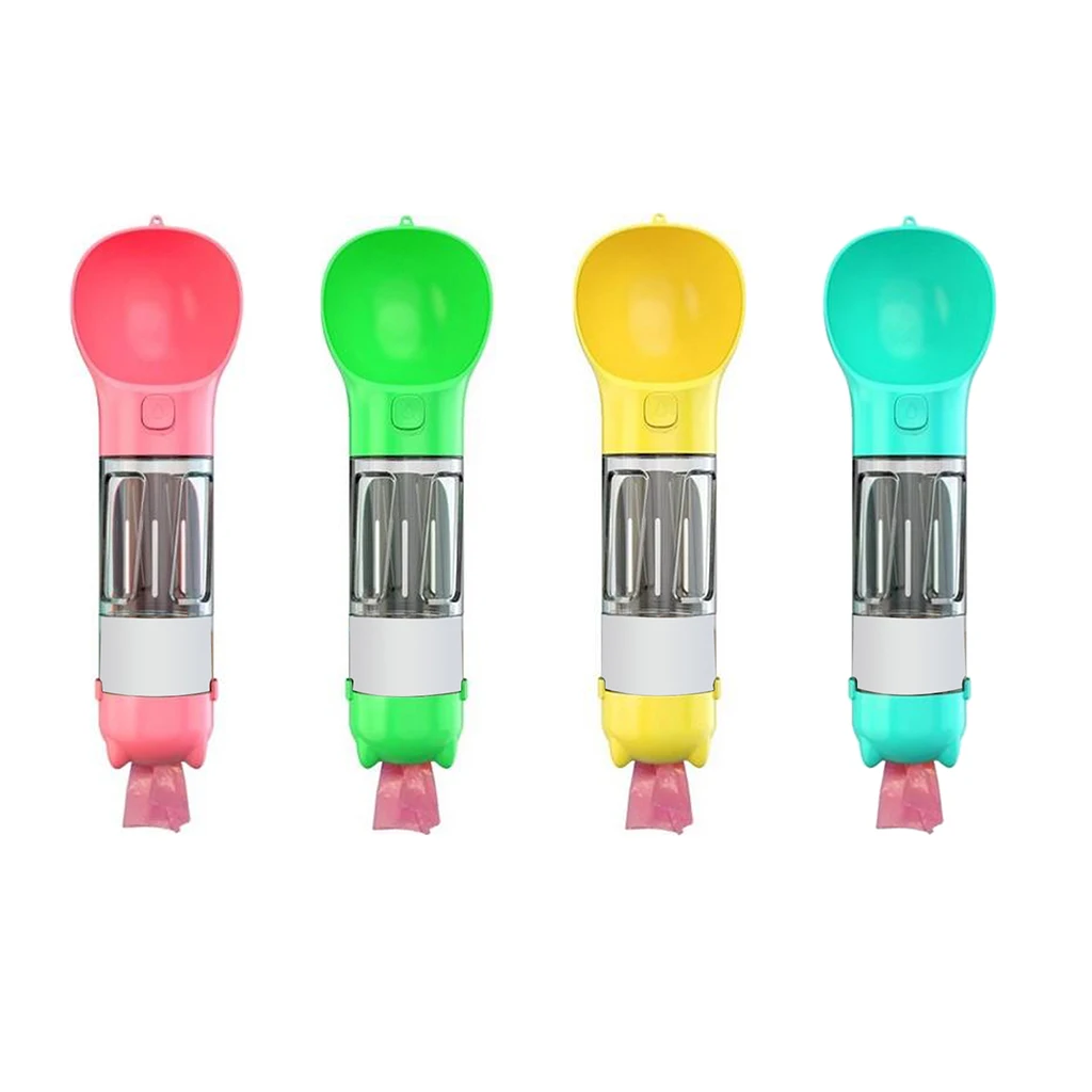 

4 In 1 Portable Dog Water Bottle Dispenser Bowl For Walking Traveling Hiking