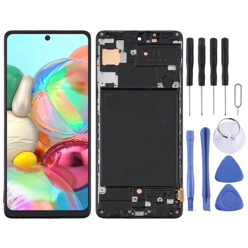 

TFT Material LCD Screen and Digitizer Full Assembly With Frame (Not Supporting Fingerprint Identification)for Samsung Galaxy A71