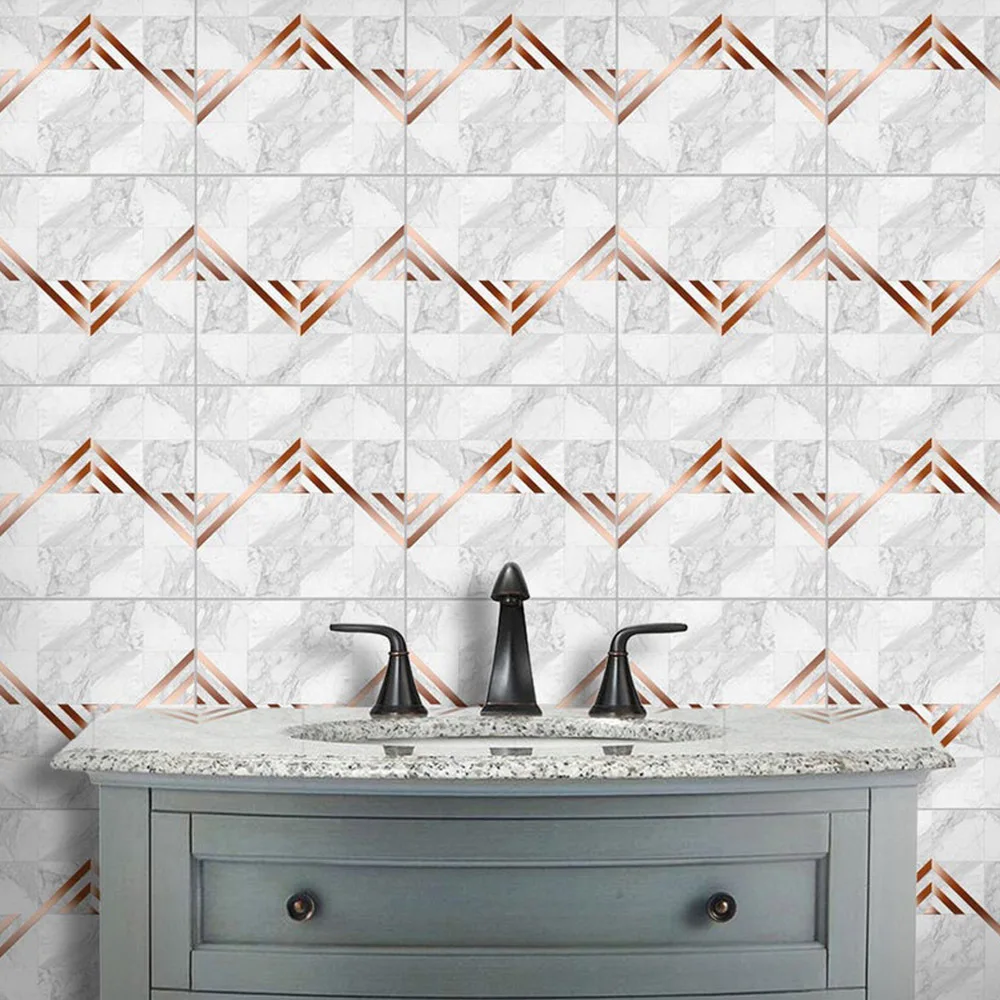 20*20 см геометрические металлические текстурные наклейки для плитки водостойкие