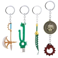 anime the seven deadly sins key chain meliodas lostbane keychain key ring holder pendant metal keychains charm men jewelry