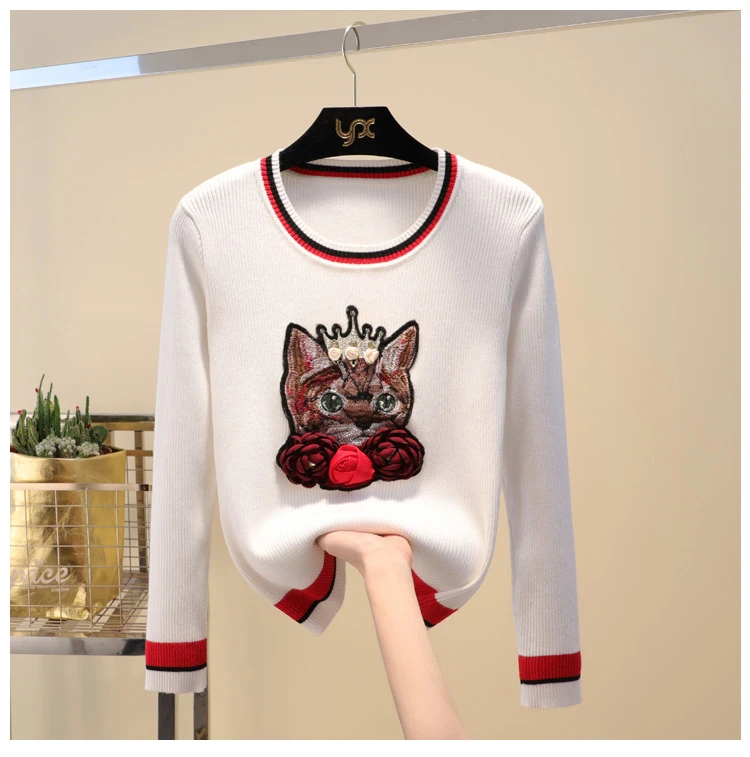 Новинка женская трикотажная футболка Cakucool весенний пуловер с 3D рисунком кота и
