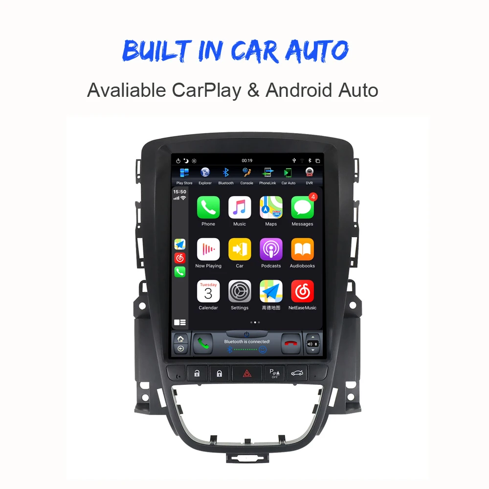 ONKAR 1 din Android Vertical Screen For Opel Astra J 2010-2013 Buick Excelle 9.0 Built In CarPlay Voice Control | Автомобили и