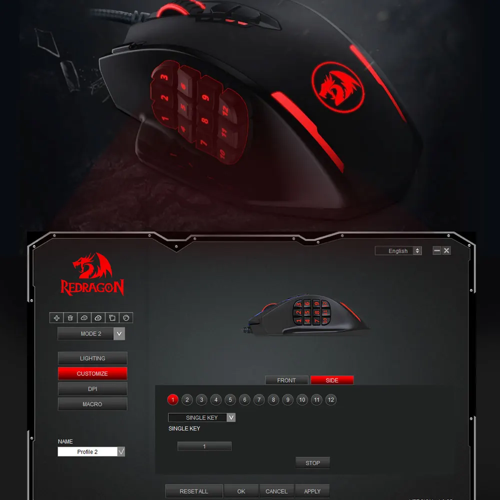 

Redragon Impact USB wired RGB Gaming Mouse 12400 DPI 17 buttons programmable game Optical mice backlight laptop PC computer M908