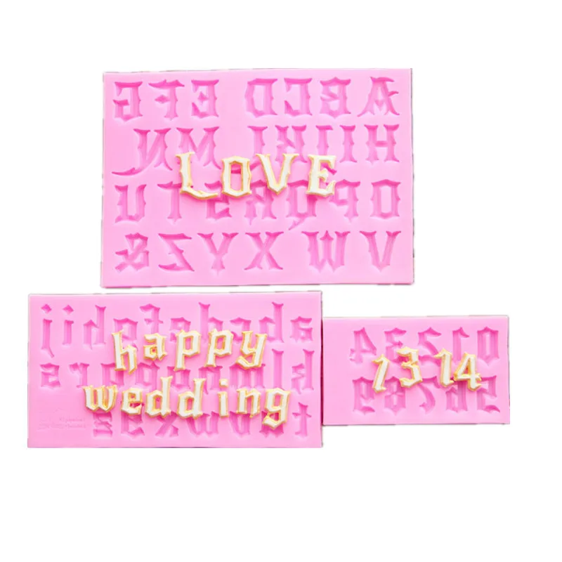 Новый верхний корпус Lowercase Английский алфавит цифры помадка шоколада прессформы