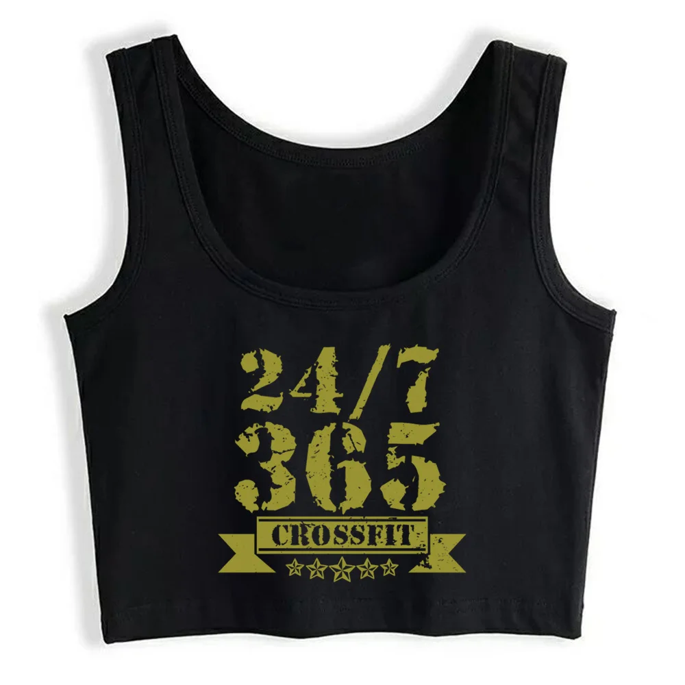 

Crop Top Women 24 7 365 Days Crossfit Y2k Gothic Emo Harajuku Tank Top Female Clothes