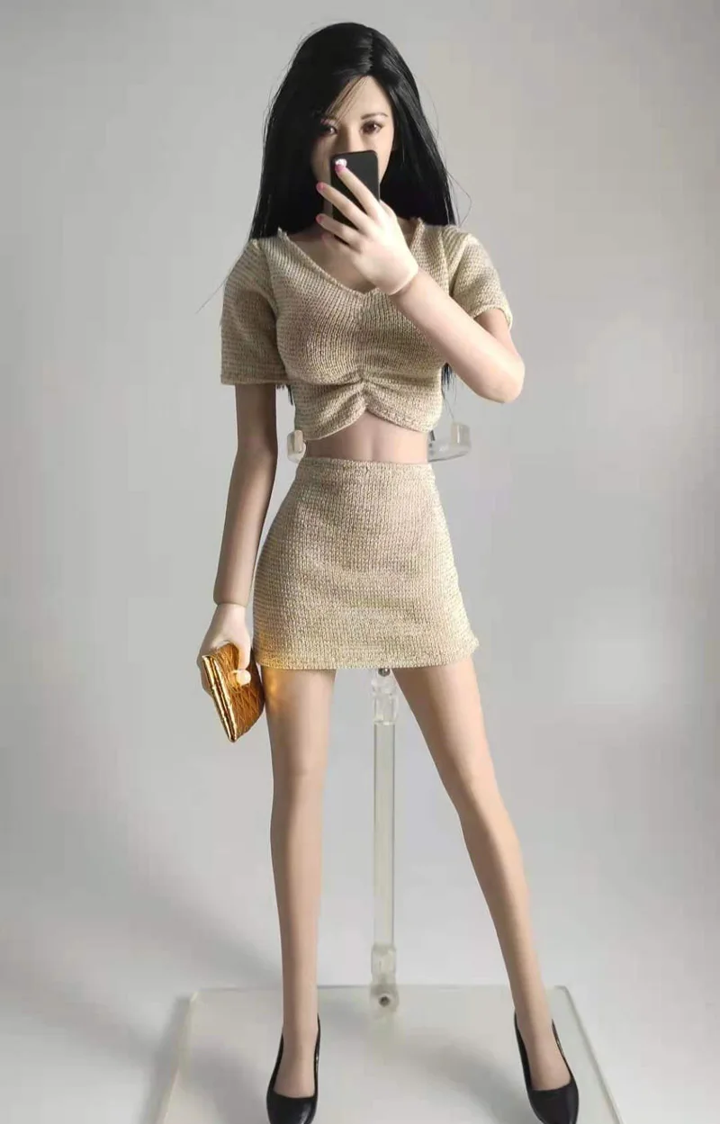 

Tbleague 1/6 Scale Female Figure Knitted Skirt Office Dress Navel Exposed Suit for 12in Action Figure Doll Toys