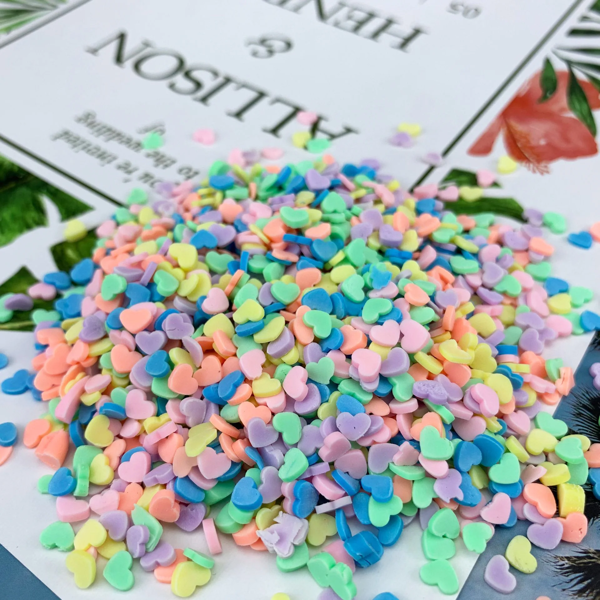 Милые ломтики узора добавление для ногтевого дизайна наполнитель слайма блеск