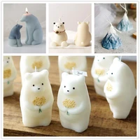 2021 valentines day bear shape silicone aroma candle molds diy handmade aromatherapy candles making mould