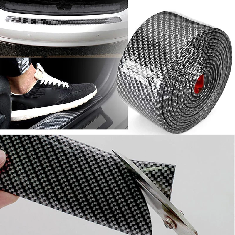 

Carbon Fiber Sill Protector DIY Door Parts Protector Replacement 2.5m*5cm