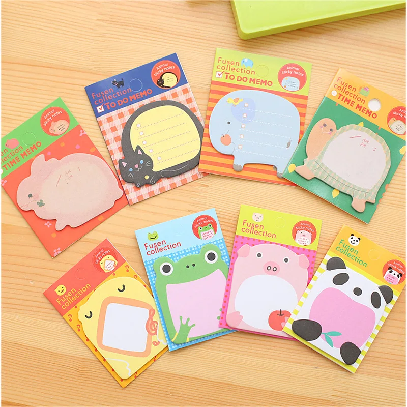 

15Pcs Cute Animal Sticky Notes Memo Pads Self-Adhesive Bookmark Sticker Notepad School Office Supplies