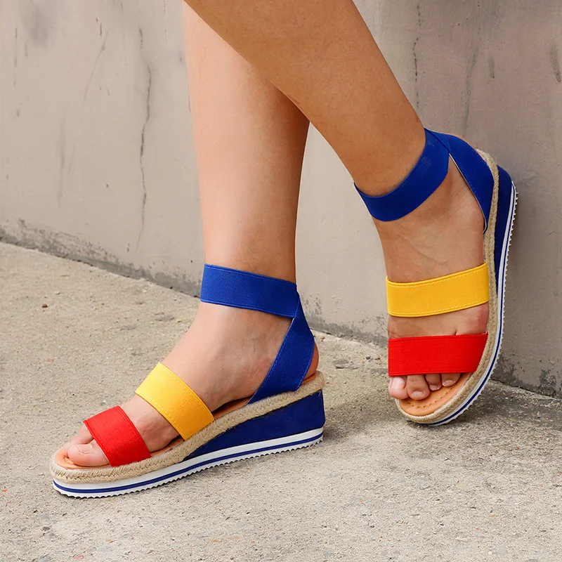 

Women Sandals Summer Wedges Hemp Sandals Platform Heel Ladies Pumps Slip On Casual Women's Zandalias Female Shoes Fashion 2021