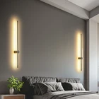 Светодиодный настенный светильник в скандинавском стиле, современное бра с черными линиями, простой фон для гостиной, дивана, спальни, прикроватный декоративный осветительный прибор