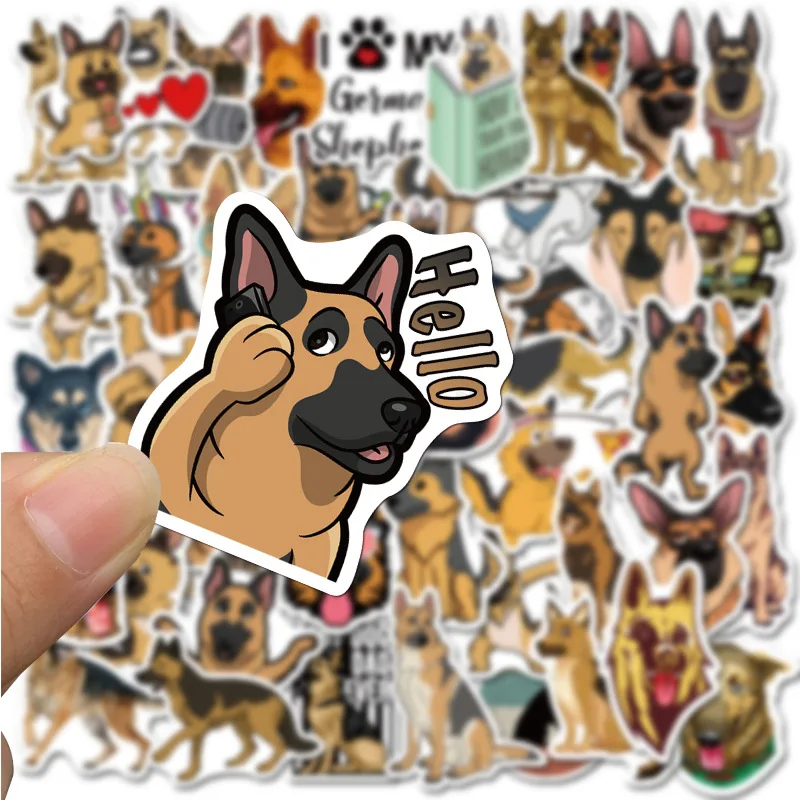 1050pcs german shepherd cute dogs waterproof cartoon sticker for luggage car guaitar skateboard phone laptop bicycle stickers free global shipping