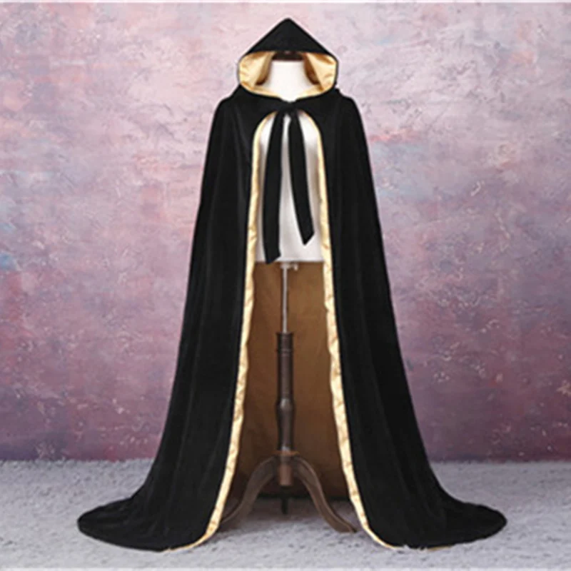 High Quality Soft Velvet Cloak Outdoor Halloween Hooded Fur Autumn Fashion Coat Cape Wedding Shawl cloak | Свадьбы и торжества