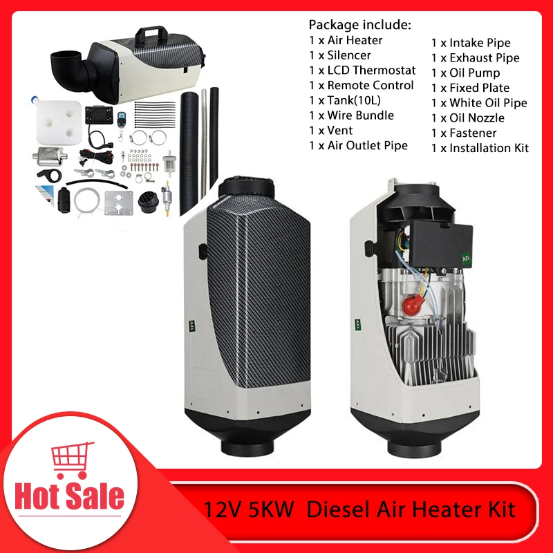 Воздушный дизельный Обогреватель 5000 Вт 5 кВт 12 В комплект автомобильного