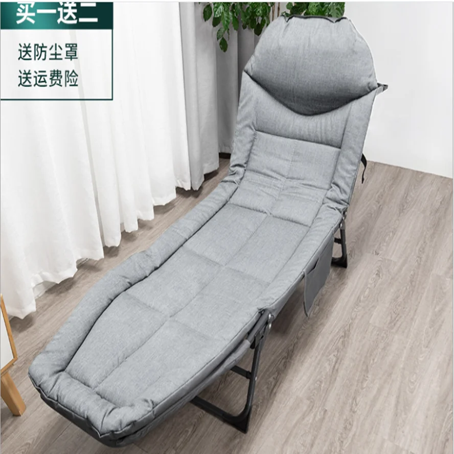 Folding bed folding chair office single nap tether will bring bricks to take a brucerts home lounge court chair