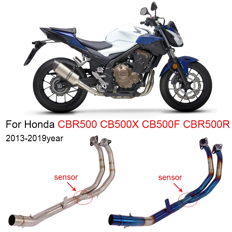 

Motorcycle Exhaust Escape Modified Front Middle Tube Link Pipe Muffler Slip On For Honda CBR500 CB500X CB500F CBR500R 2013-2019