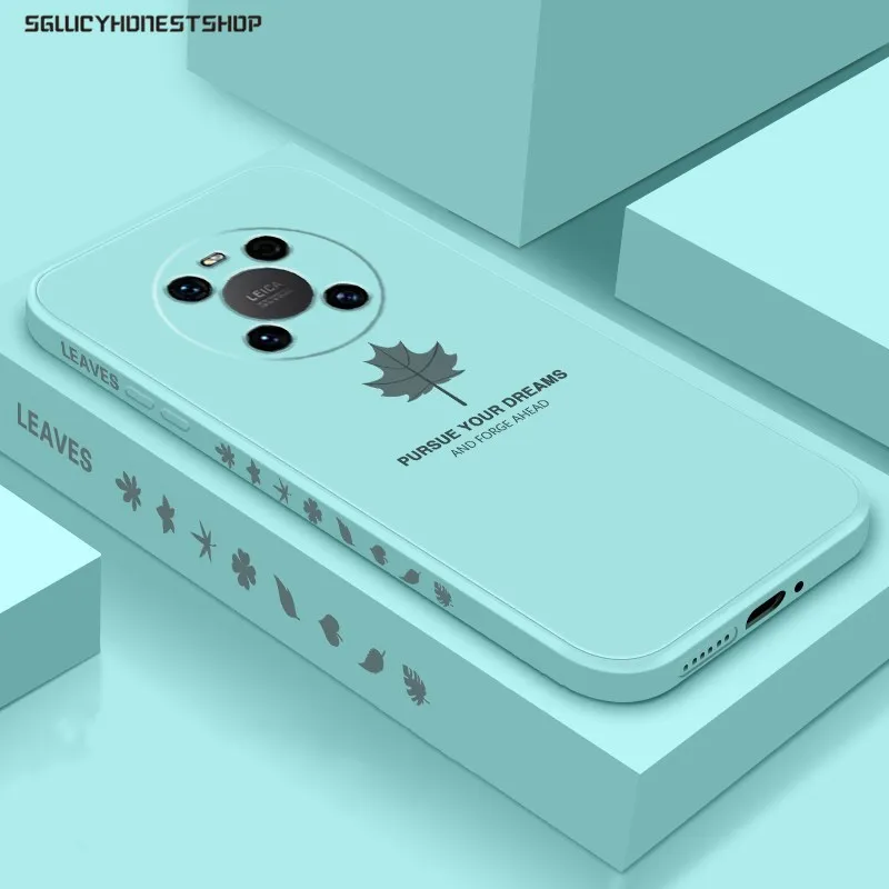 

For Huawei Mate 40 Pro Plus Case Soft Liquid Silicone Maple leaf Skin Protective Back Cover Case For huawei Mate 20 30 Pro Coque