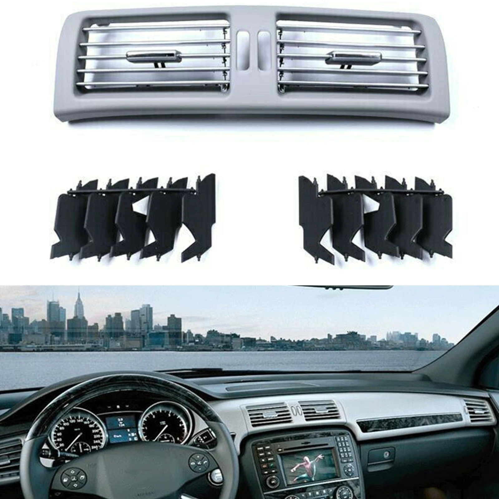 

A/C Center Air Outlet Vent Conditioning Panel Grille Cover For Mercedes-Benz R Class W251 R300 R320 R350 R400 R500 2006-2009