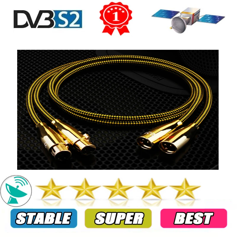 

Europe Spain Poland AV Cable Used For DVB-S2 Satellite TV Receiver Support V8 V9 Super