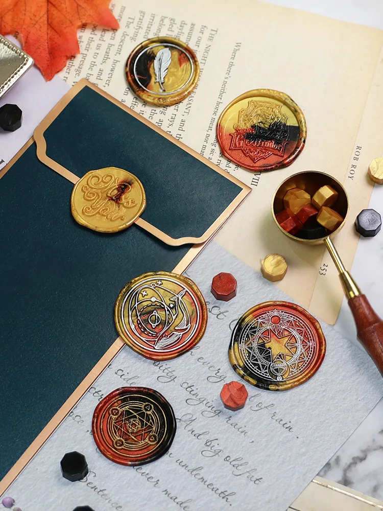 

100pcs Retro Octagon Sealing Wax Beads Wax Seal Stamp Beaded for Wedding Vintage Craft Decor Card Making Tools Custom Stamp