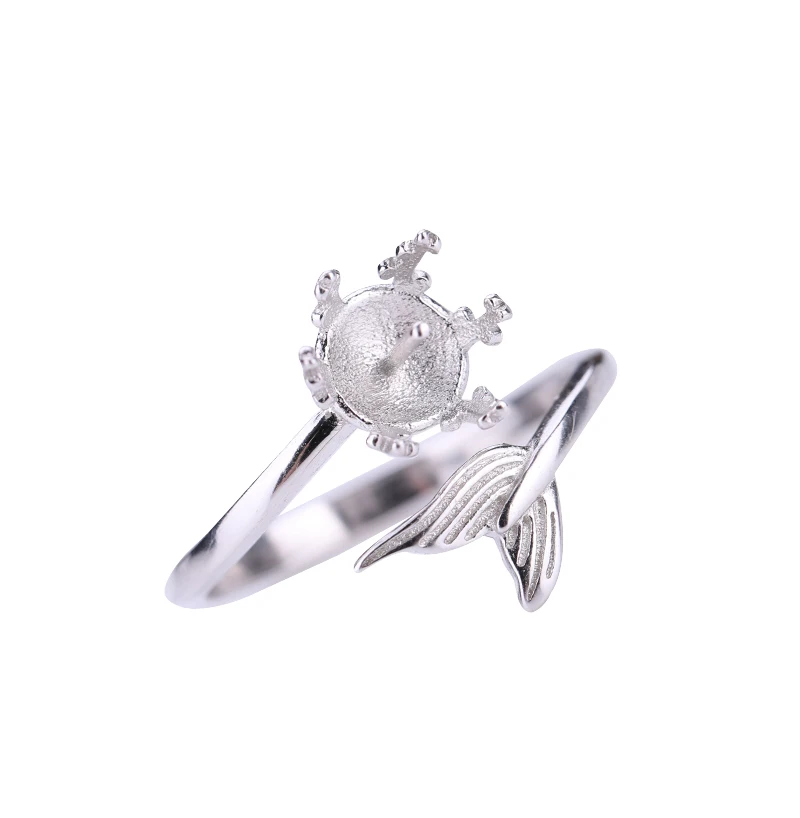 925 Sterling Silver Adjustable Rings Base Blanks Ring Settings For Jewelry 6 7 8 9 10mm Flat Pad Finding  Making DIY Accessories