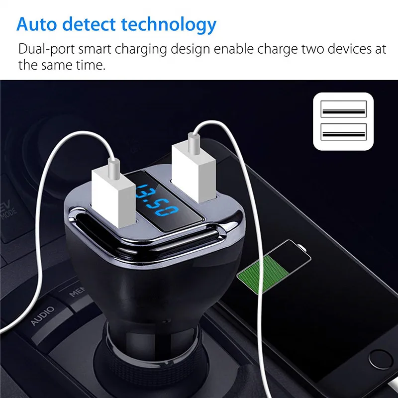 4.2A двойной зарядное устройство USB вольтметр мини-gps для автомобиля трекер устройство слежения в реальном времени со светодиодным дисплеем противоугонные автомобильные аксессуары