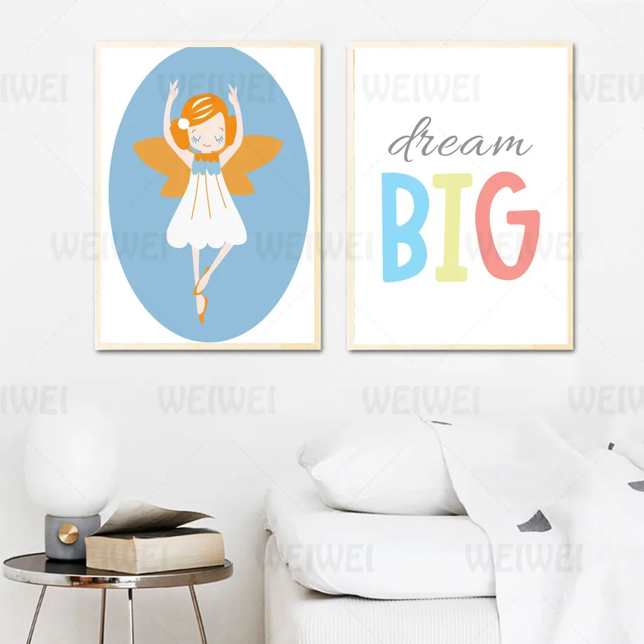 Маленькая балетная девочка украшение картина детская комната мечта большой