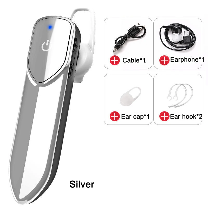 Silver Mouseme Bluetooth наушники с микрофоном свободные руки беспроводные наушники спортивные беспроводные наушники Bluetooth гарнитура микрофон - Цвет: Silver