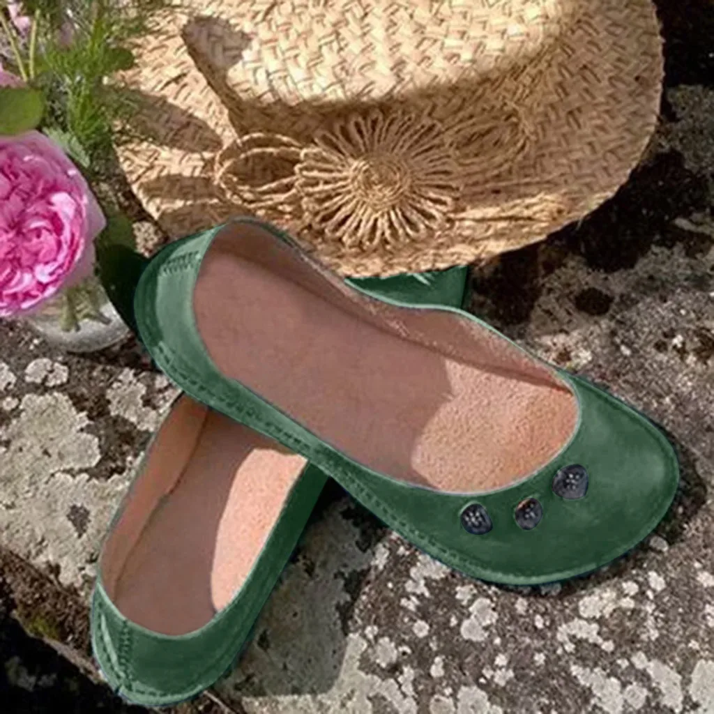 Женские винтажные туфли на плоской подошве в римском стиле Мягкие