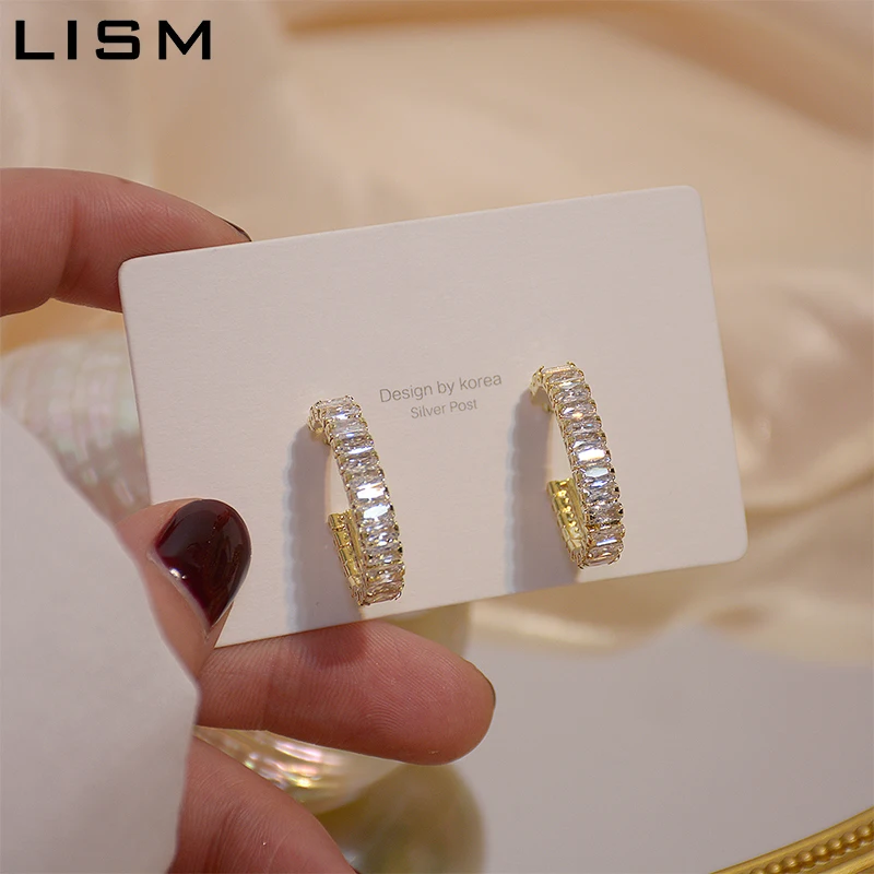 

LISM серебряный цвет 2020 новые роскошные ювелирные изделия блестящие кубические циркониевые Женские Висячие серьги для свадьбы серьги для не...