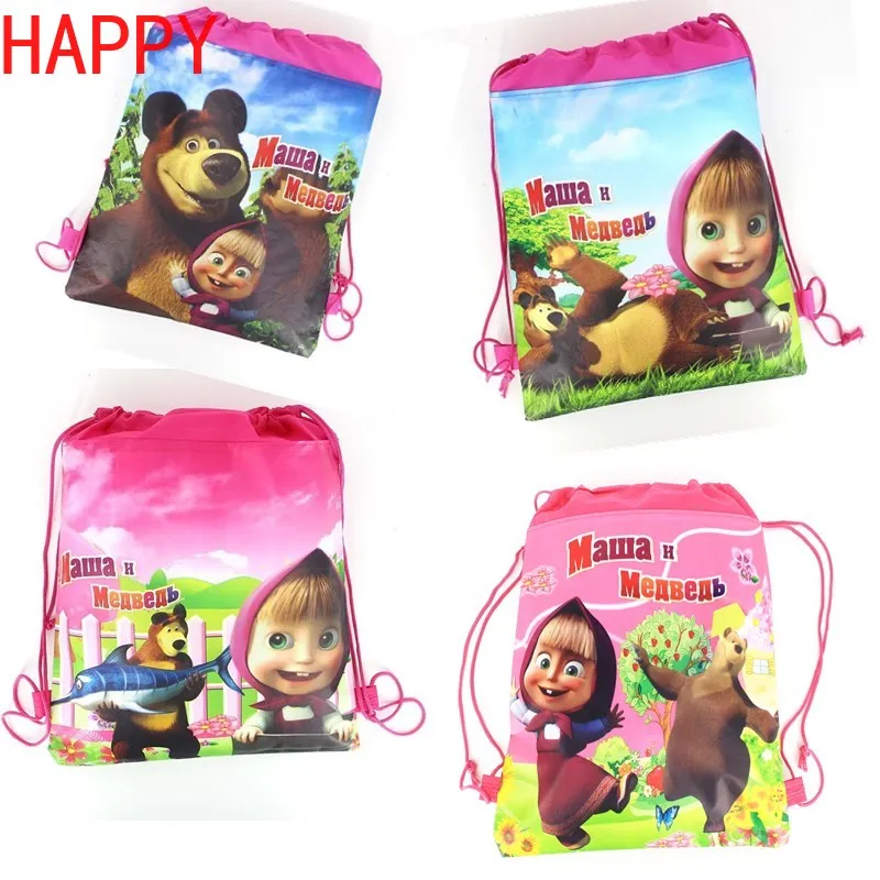 5 шт. сумка на шнурке Маша и Медведь для девочек дорожная посылка хранения