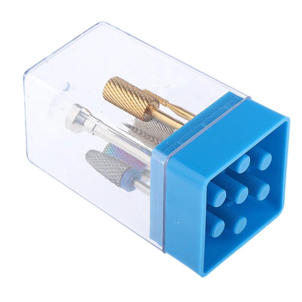 

Safety Tungsten Steel Nail Drill Bits Set 5Pcs Less Dust Acrylic Nail File Drill Bit 3/32 inch with Holder