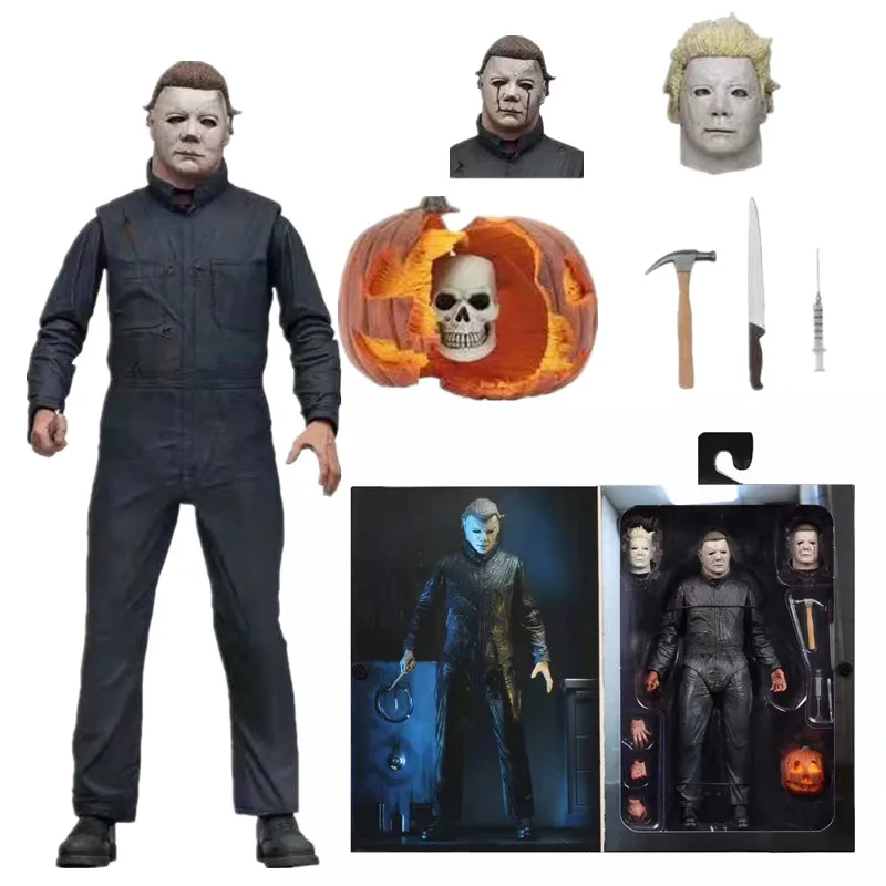 7 дюймов новый стиль NECA Хэллоуин II ULTIMATE Майкл Майерс Тыква ПВХ фигурки героев