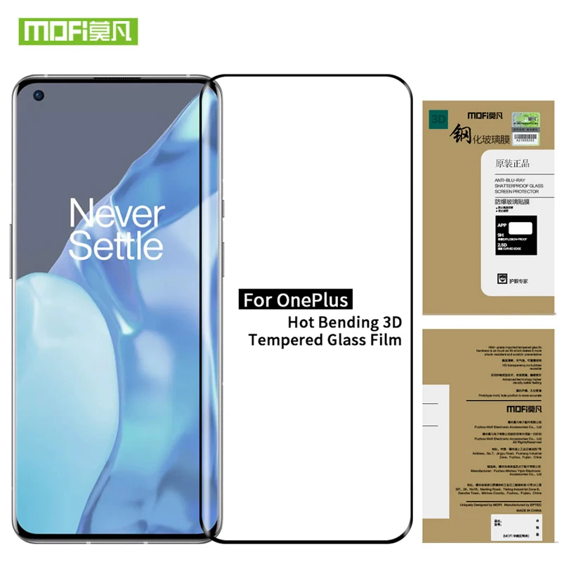 

High Quality MOFI Full Cover Ultra-Thin For OnePlus 9 7 7T Pro One Plus 6 6T Screen Protector Film Color Tempered Glass