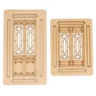 Миниатюрные аксессуары для кукольного дома, двухдверные окна и двери, дерево 112, для декора любых комнат, Неокрашенная модель