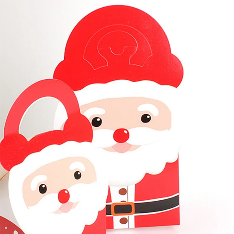New High Quality 10pcs Christmas Ornaments Paper Gift Box Santa Claus Candy Bag Cookies Decoration Cute | Дом и сад
