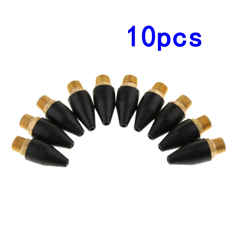 

UK 10Pcs Rubber/Brass Safety Tip Nozzle Set For Air Blow Tools 1/8 Inch NPT Male