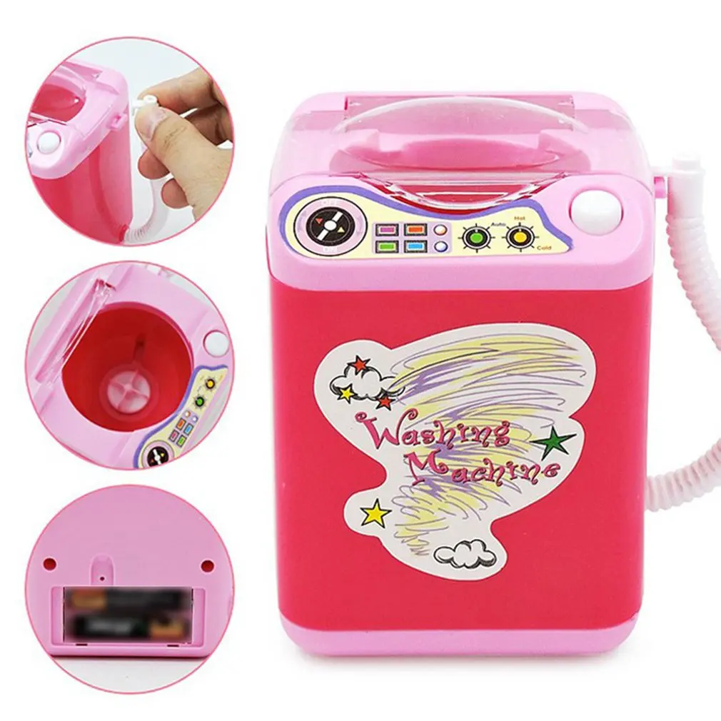 

Mini Electric Washing Machine Dollhouse Toy Very Useful Wash Makeup Brushes Toy