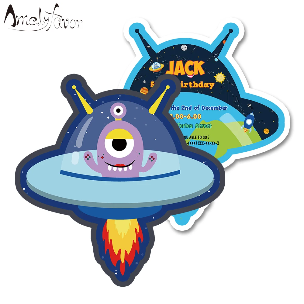 Пригласительная открытка для вечевечерние НКИ в виде астронавта украшения