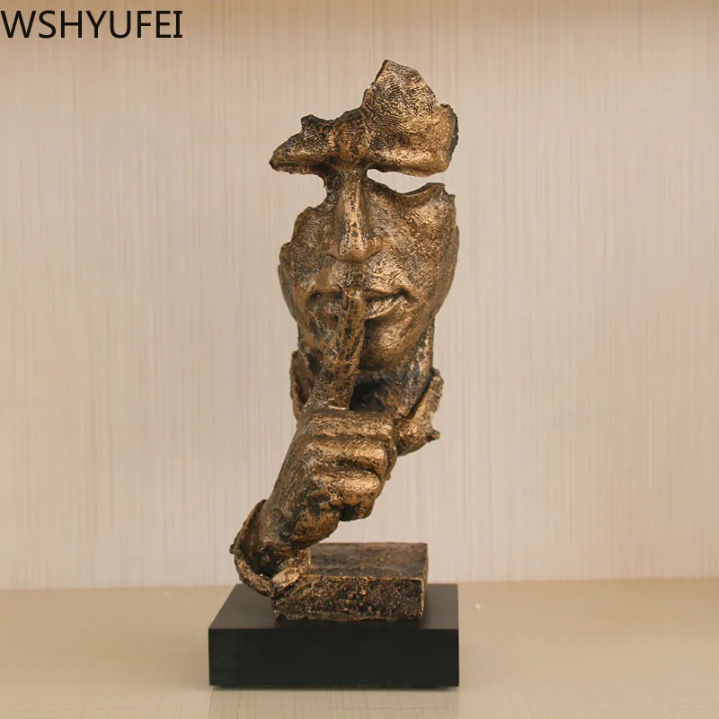 Европейский стиль абстрактная скульптура статуэтка украшения тишина золото