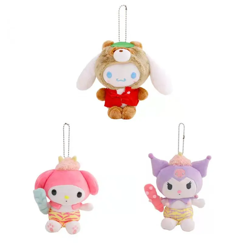 

15 см Kawaii Kuromi My Melody Cinnamoroll Sanrioed плюшевый брелок сумка кулоны-куклы игрушки мультфильм аниме плюшевые сумки аксессуары