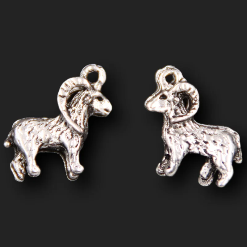 10pcs Silver Plated 12 Zodiac Animal-Sheep Amulet Pendant DIY Charm Bracelet Necklace Jewelry Craft Making 19*20mm A176 | Украшения и