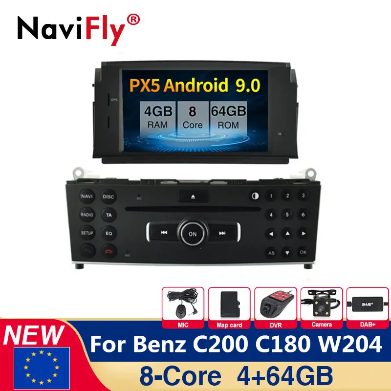 4 + 64 ГБ Android 9 0 автомобильный DVD плеер для Mercedes Benz C200 C180 W204 2007 2010 WIFI мультимедийный GPS