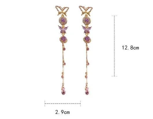 Новинка 2020 длинные висячие серьги золотого цвета с кристаллами для женщин