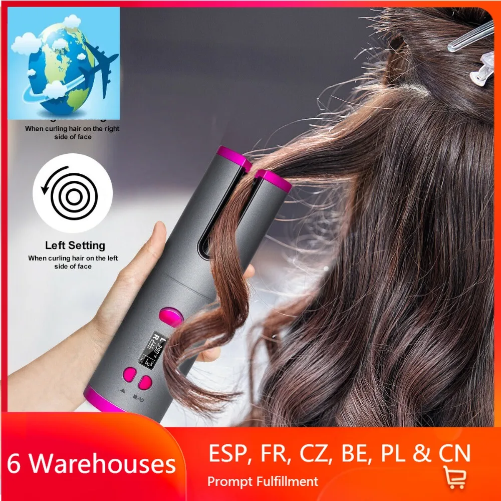 

Плойка для завивки волос аккумуляторная с зарядкой от USB и ЖК-дисплеем