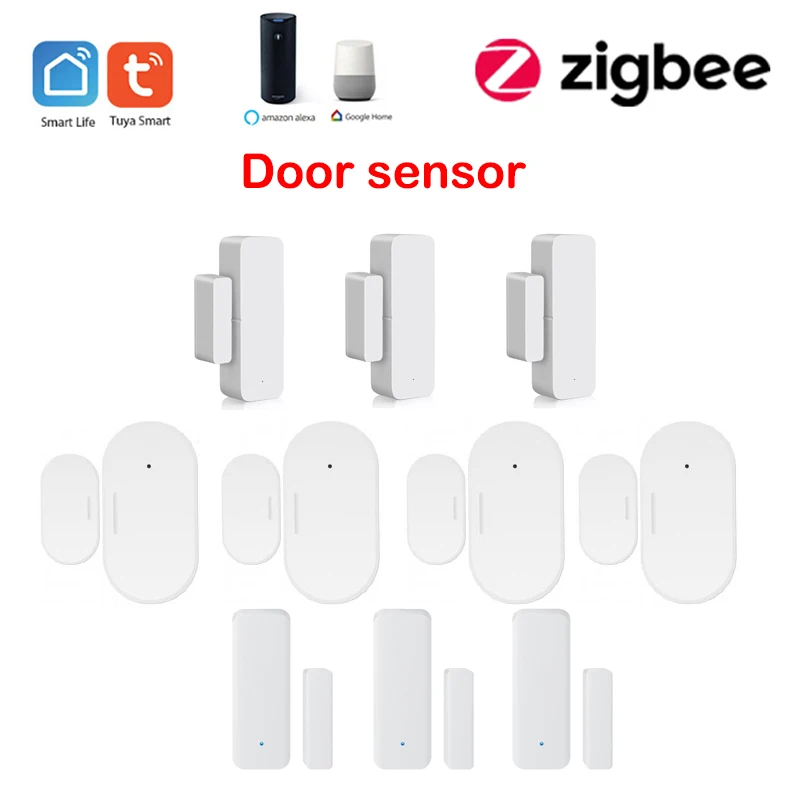 5 шт. умный дом tuya датчик двери wifi zigbee детектор приложение сигнализация