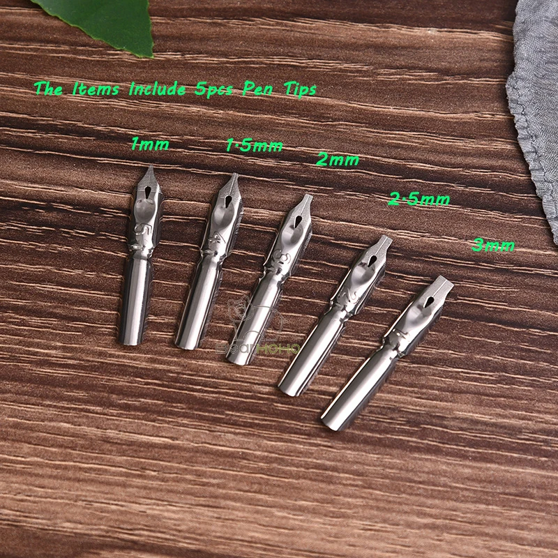 

Office Decoration Retro Feather Dip Pen Business Gift Signature Pen Art Fountain Pen Gift Box Set With 5 Nib Writing Stationery