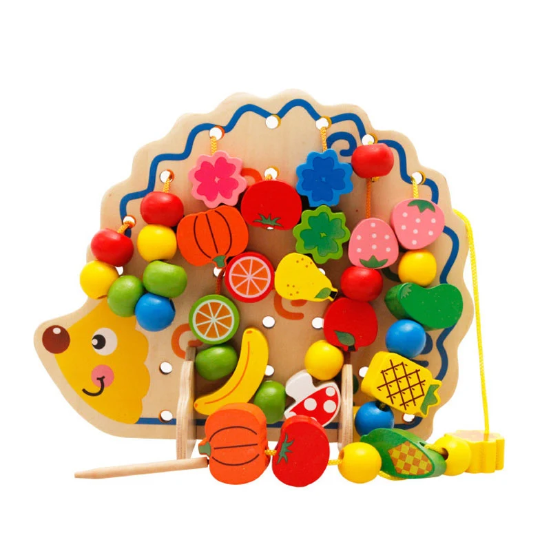 Игрушка Монтессори деревянная с бусинами и фруктами | Игрушки хобби
