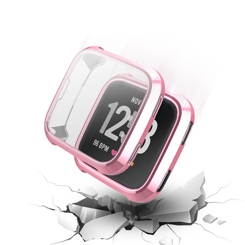 Case For fitbit versa strap band screen protector cover All-inclusive ultra-thin soft frame watch Accessories for | Наручные часы